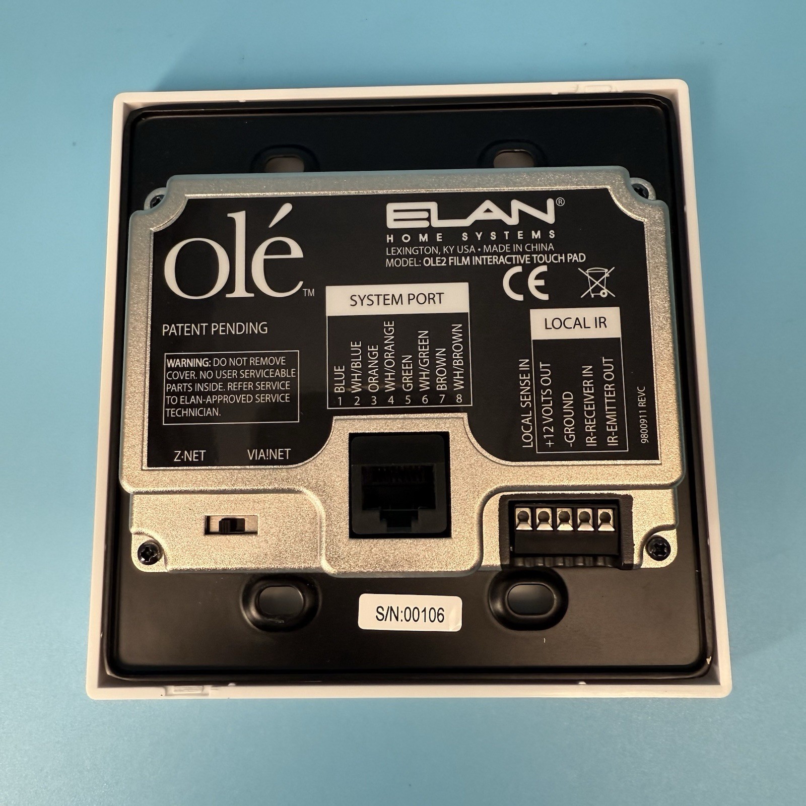 Elan Olé Home Systems OLE2 Film Interactive Touch Pad 17 Function White