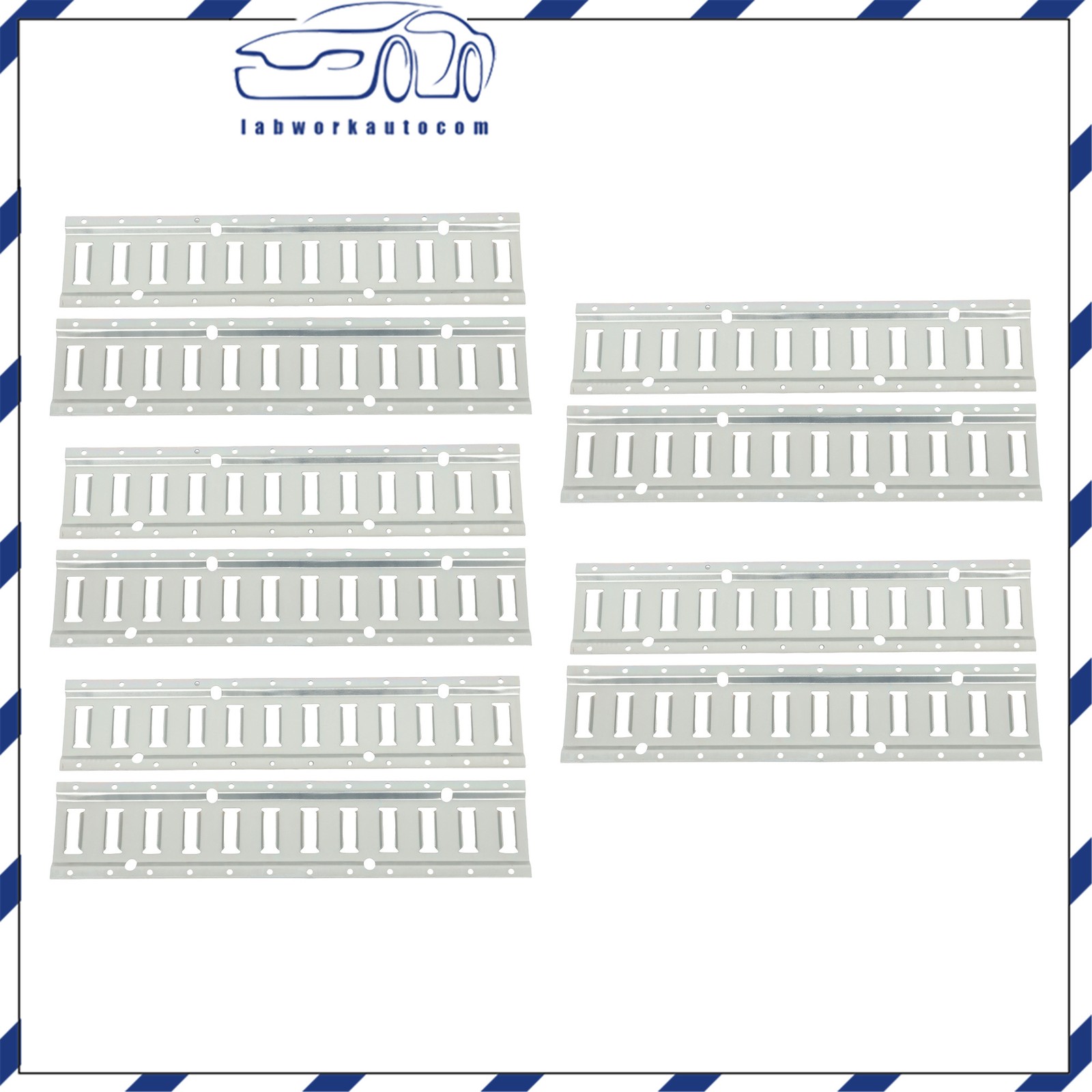 Silver 10 Pack 2 Foot E Track Rails, Zinc Plated Fit For Cargo Trailer Tie Down
