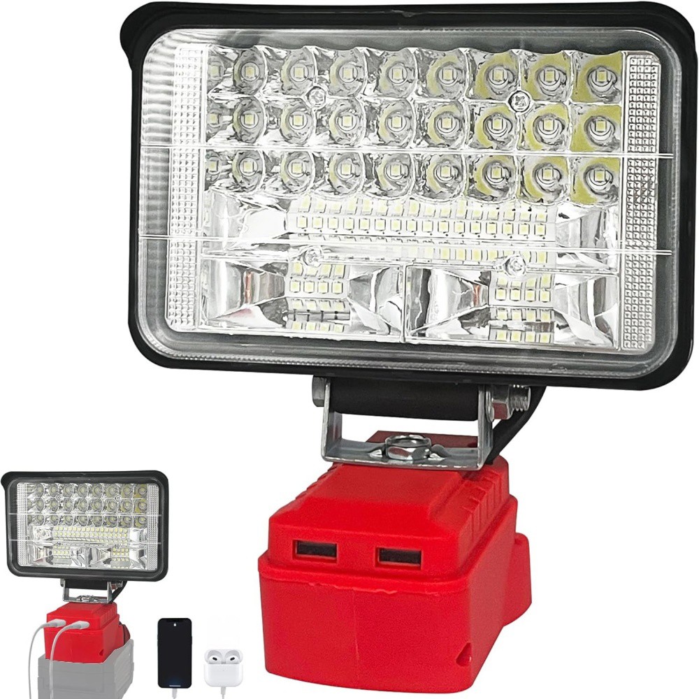 Wireless 48LED Work Light for Milwaukee M18 Battery w/USB Cordless Outdoor