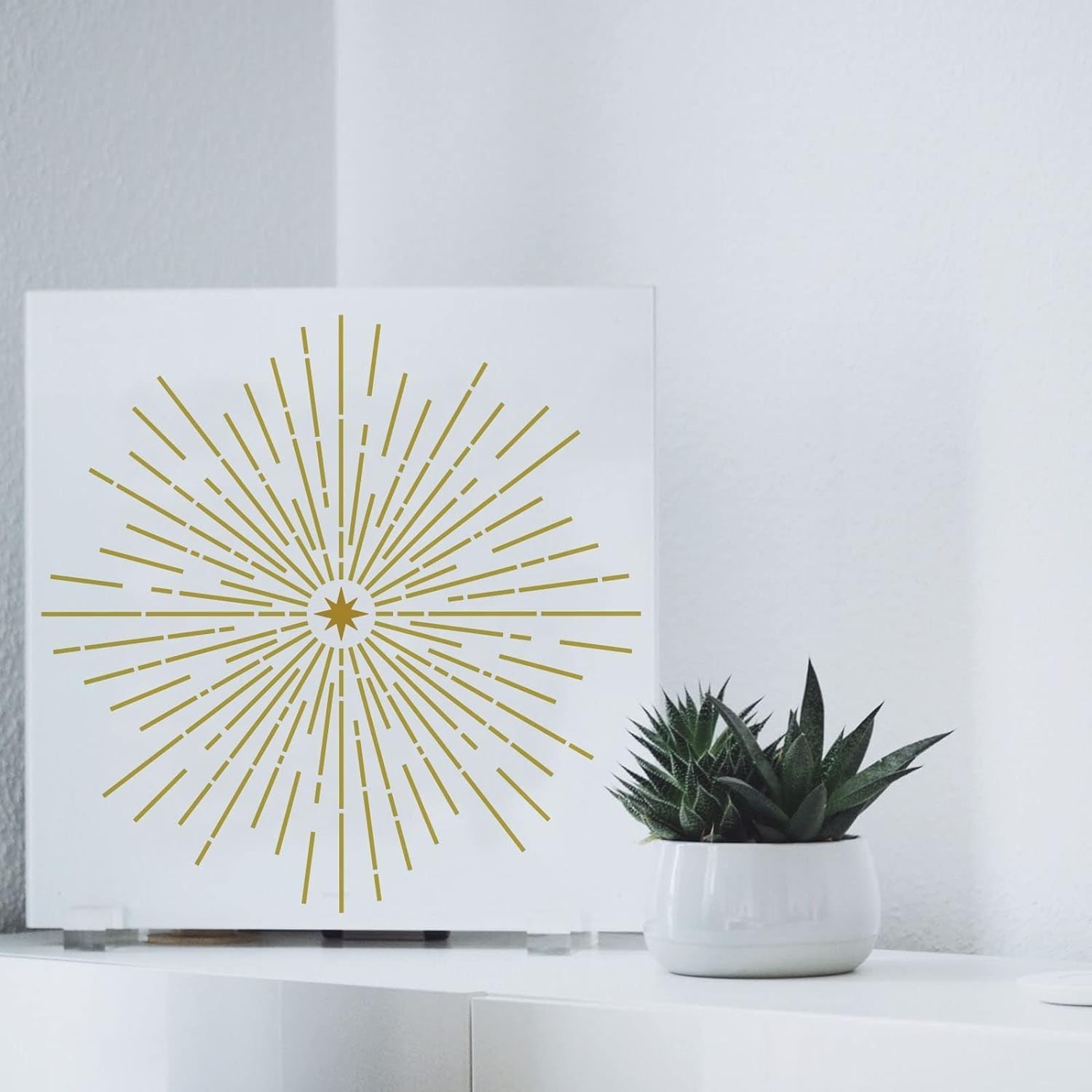FINGERINSPIRE Starburst Stencils 11.8x11.8 inch Shining Stars Painting Stenci...