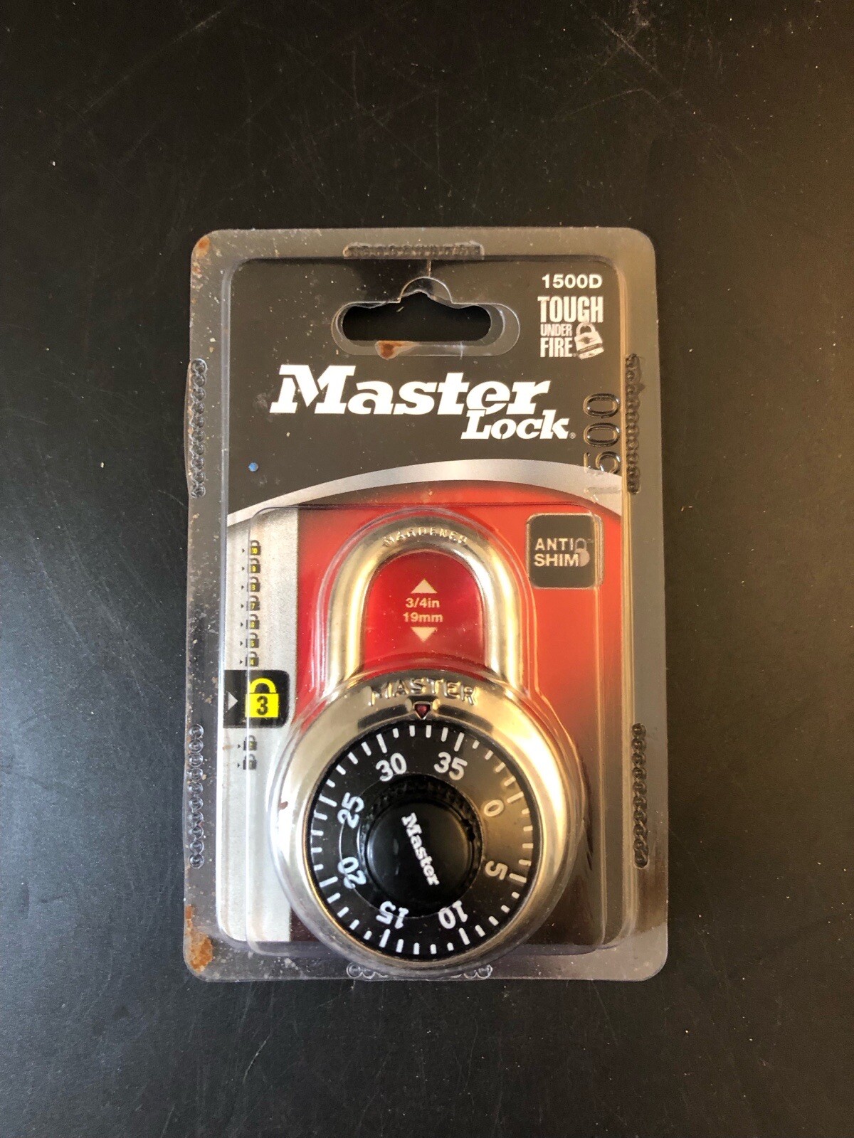 Master Lock Anti-Shim 3-Digit Combination Lock #1500D Vf2