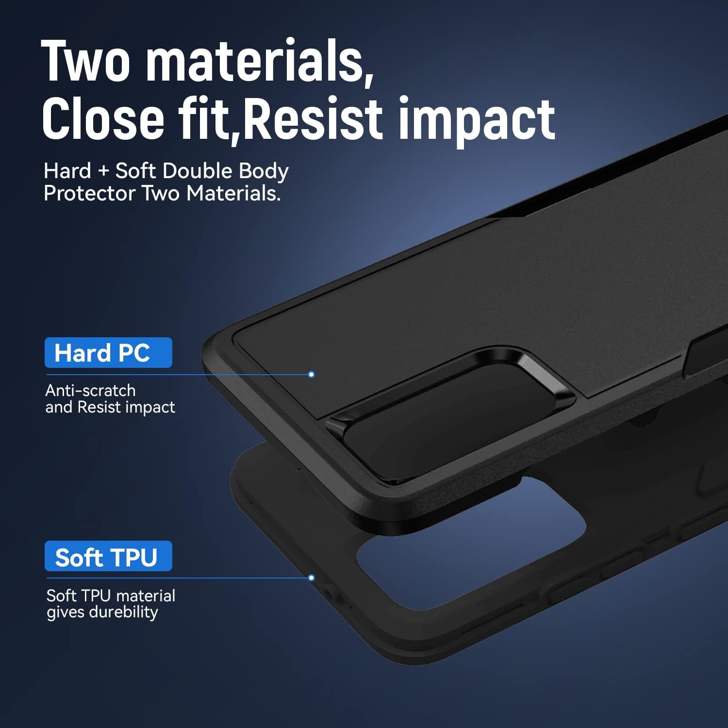 for Galaxy S20 Plus Case, with HD Screen Protector [Military Grade Drop Tested]