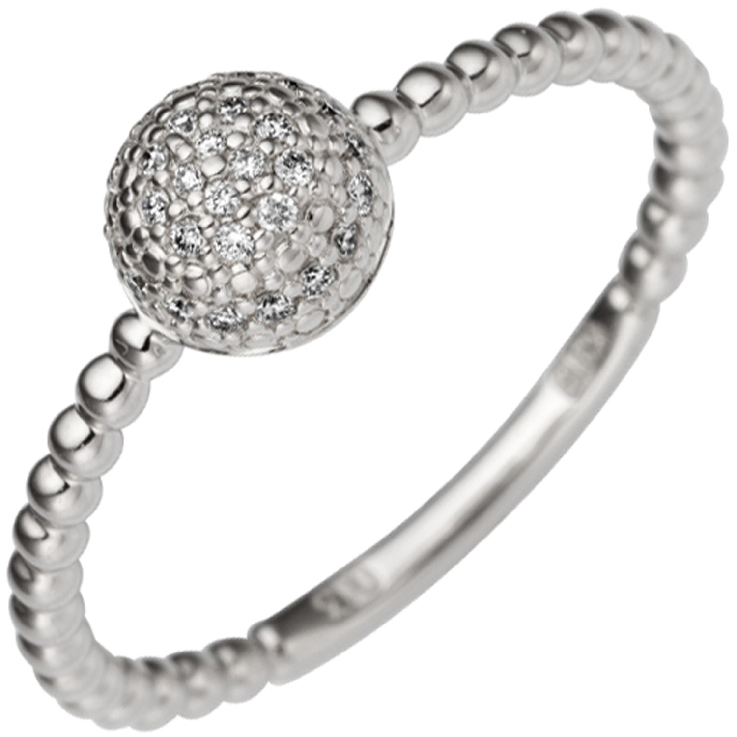 Jobo ladies' ring delicate 585 gold White gold 29 diamonds brilliant 0.13ct. white gold