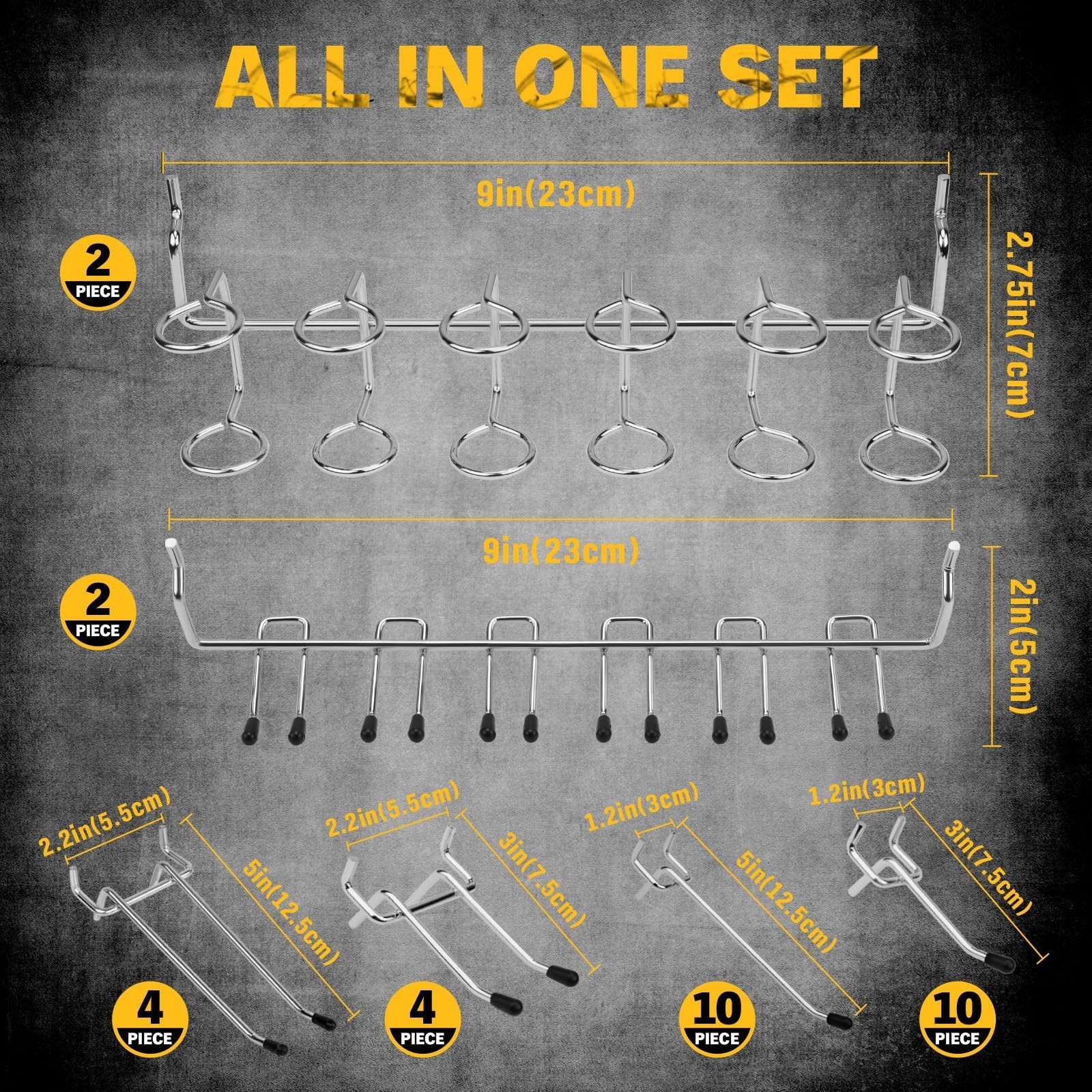297 Piece Pegboard Hooks Kit, Peg Board Organizer Accessories with Bins for Orga