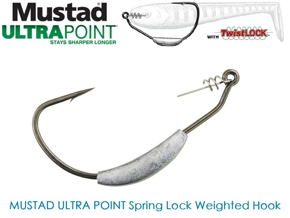 MUSTAD POWER LOCK PLUS SPRING KEEPER/91768S116-WEIGHTED 1/16OZ 3 PACK/PICK SIZE