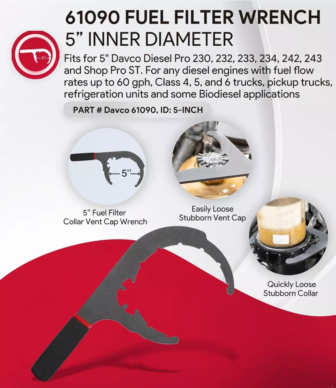 Fuel/Oil Filter Wrench Removal Tool for Da-vco Diesel Pro 230 232 233 234 242✨