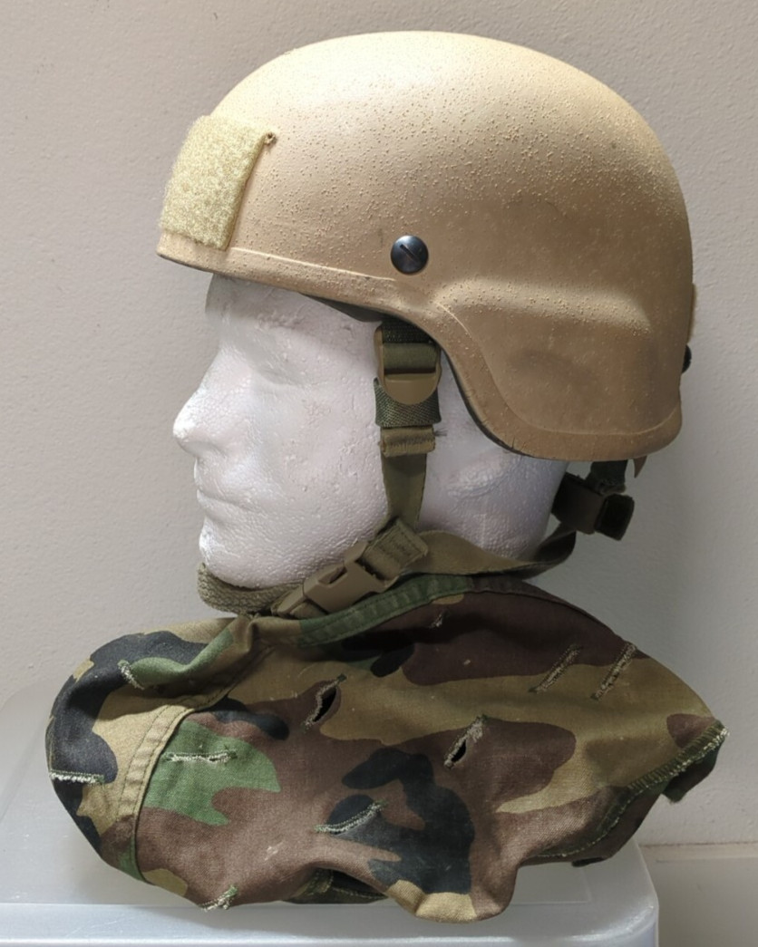 US Military SOF BAE ACH Advanced Combat Helmet Tan Medium, Woodland/Desert Cover