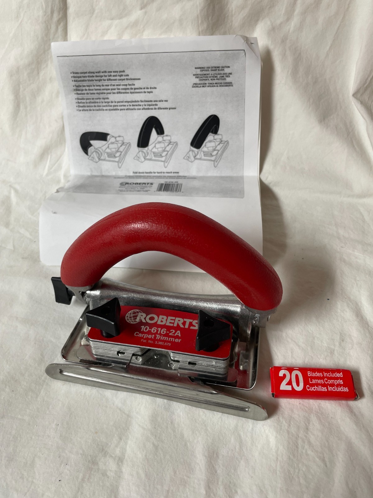 Conventional Carpet Trimmer with 20 Heavy-Duty Slotted Blades 10-616-2A
