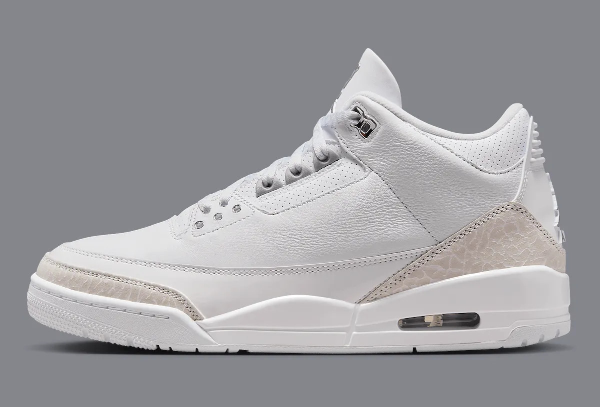 Nike Air Jordan 3 Retro Pure Money White Metallic Silver CT8532-111 sz 9 Men's