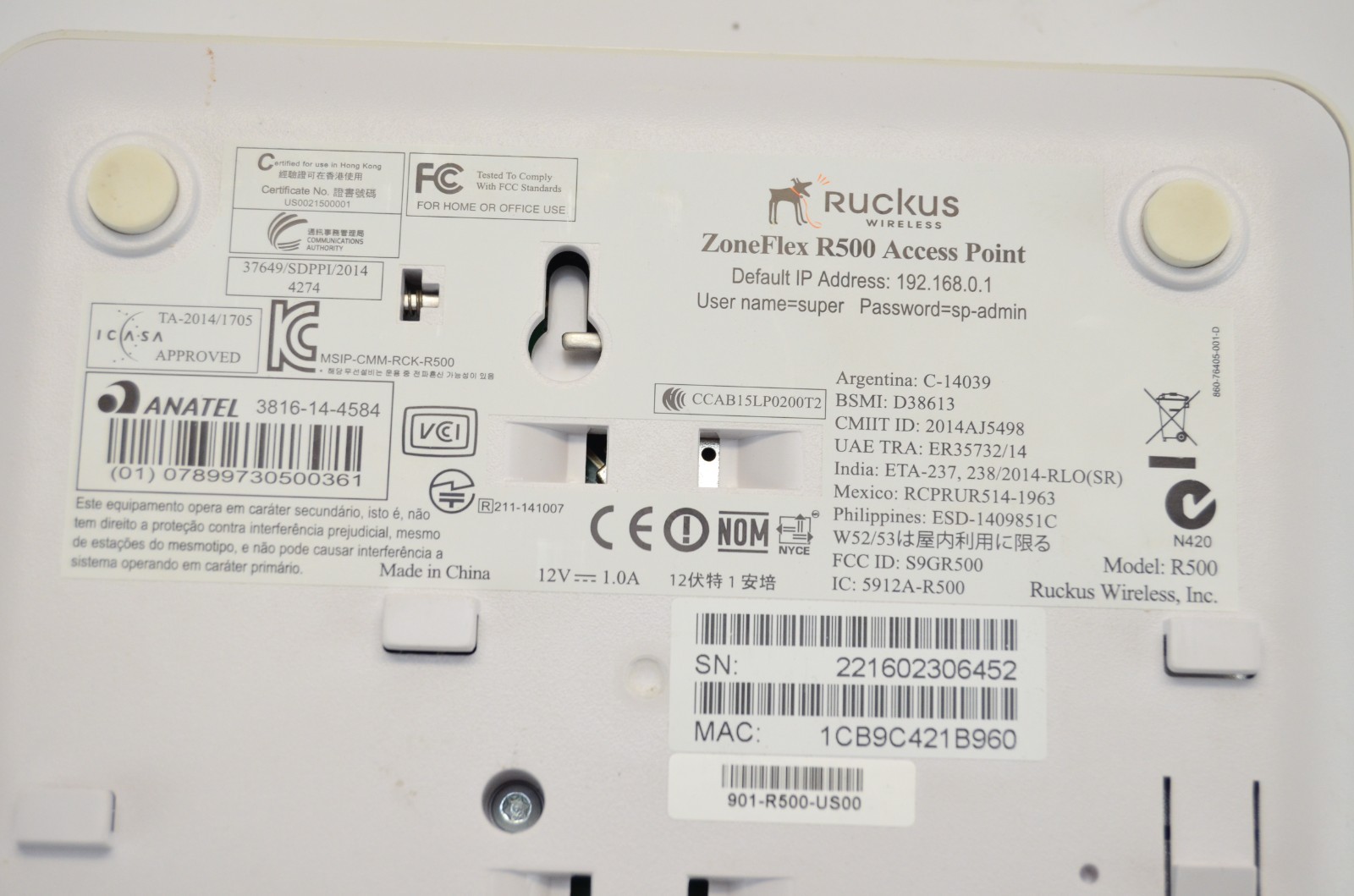 Ruckus Zoneflex R500 Dualband Wireless Access Point