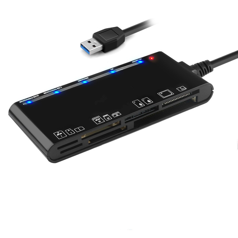 7-In-1 USB 3.0 Memory Card Reader High-Speed Adapter for Micro SD SDXC CF SDHC F