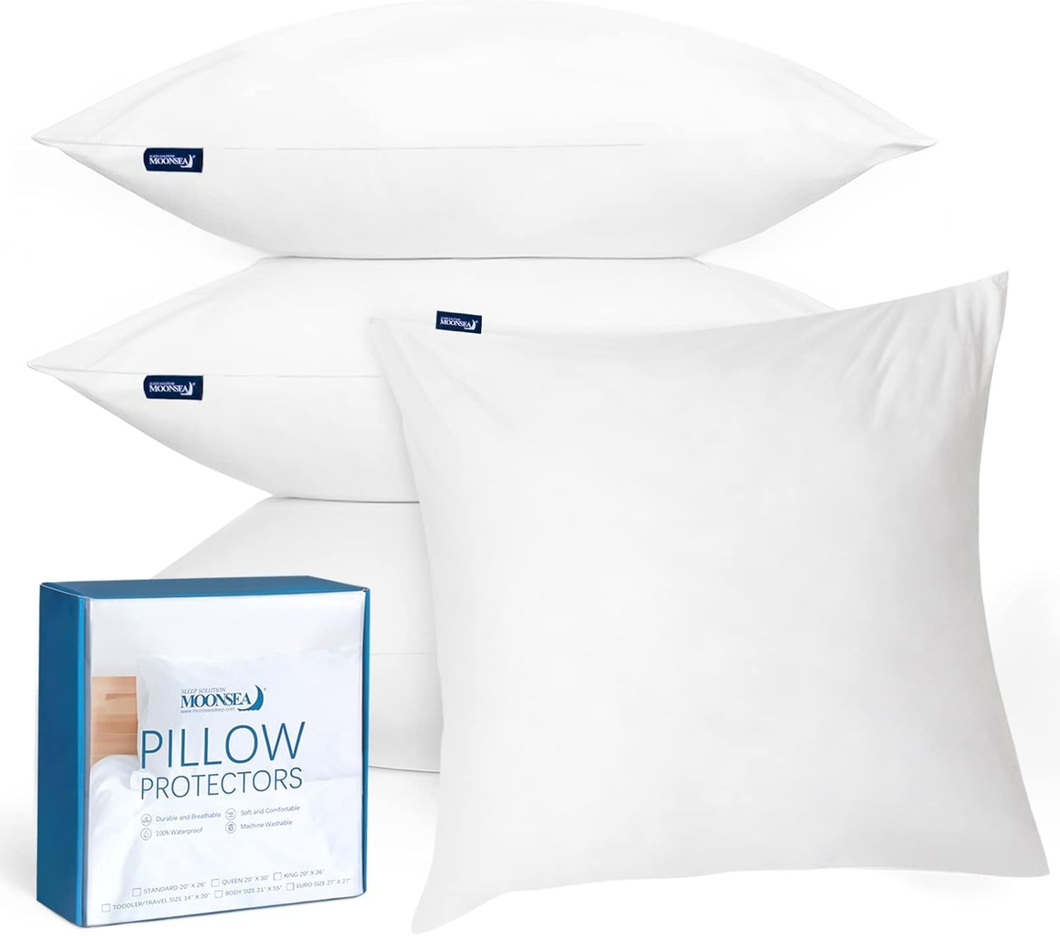 18“ x 18” waterproof pillowcase set of four, suitable for square decorative