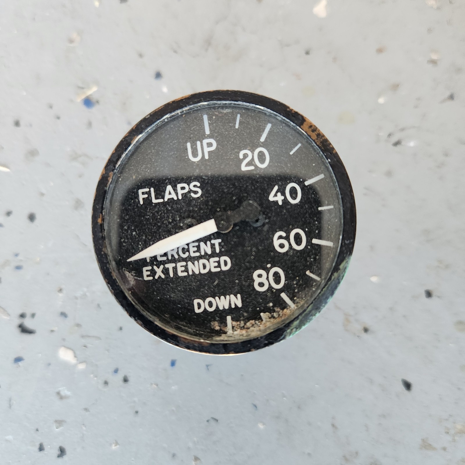GE Aircraft Flap Position Indicator Gauge 22V DC Percent Extended Aviation