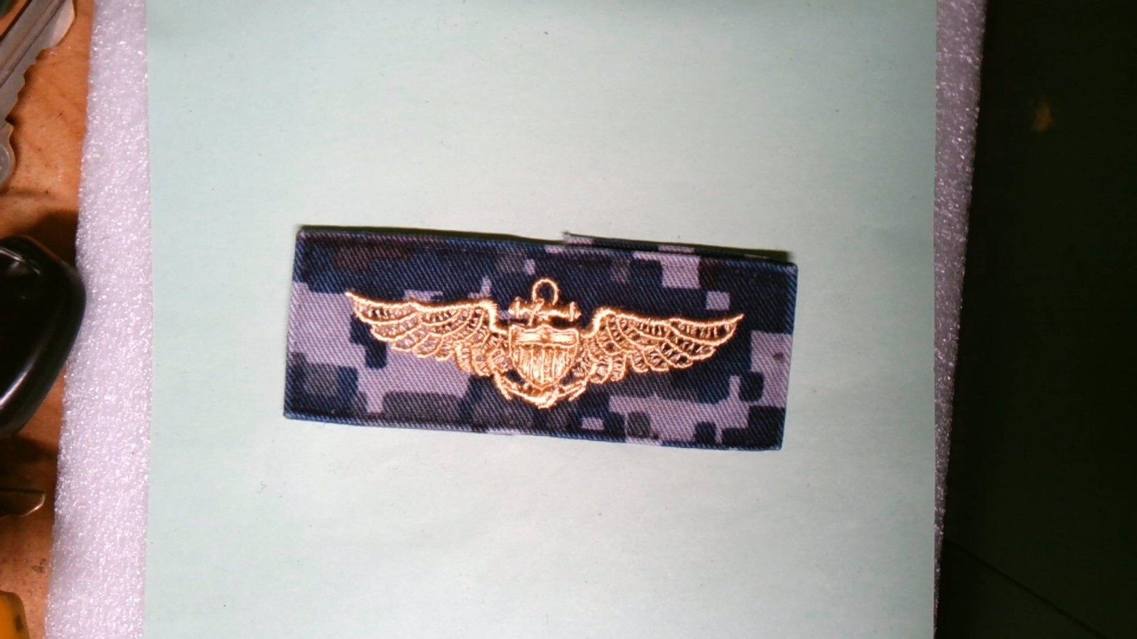 US MILITARY INSIGNIA PATCH SEW ON US NAVY AVIATOR DIGITAL NAVY BACKGROUND
