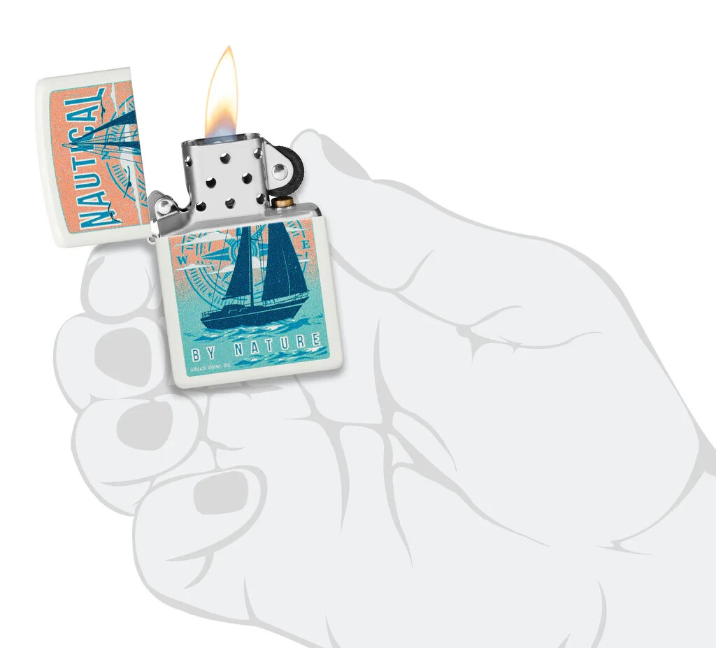 Zippo Meet Buck Wear Nautical By Nature White Matte 46150