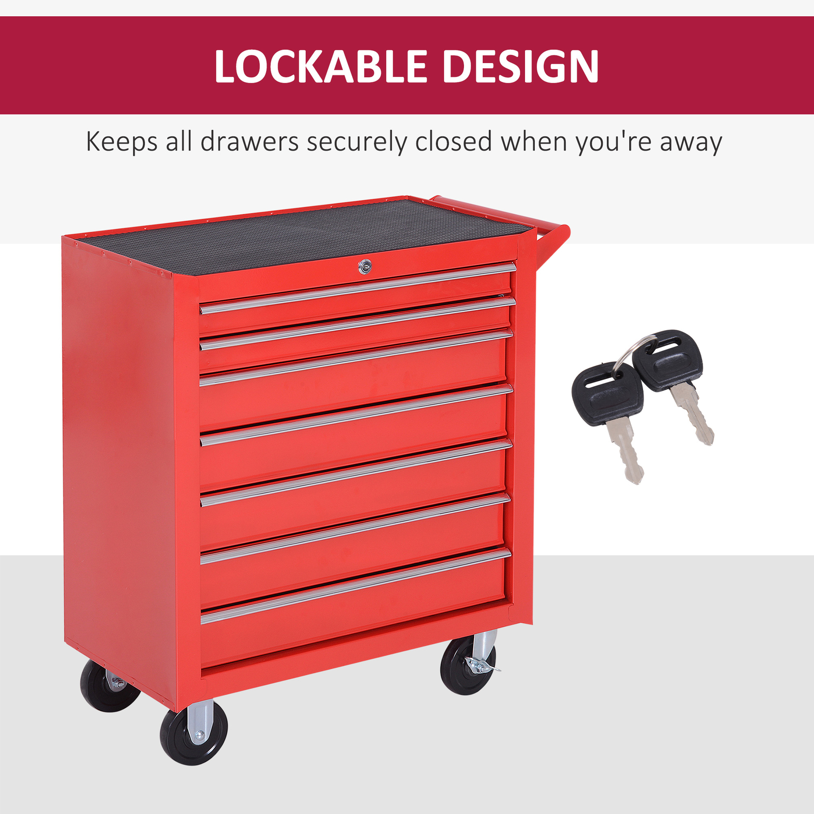 Durhand 7-Drawer Roller Tool Cabinet - Ultimate Garage Storage Solution!