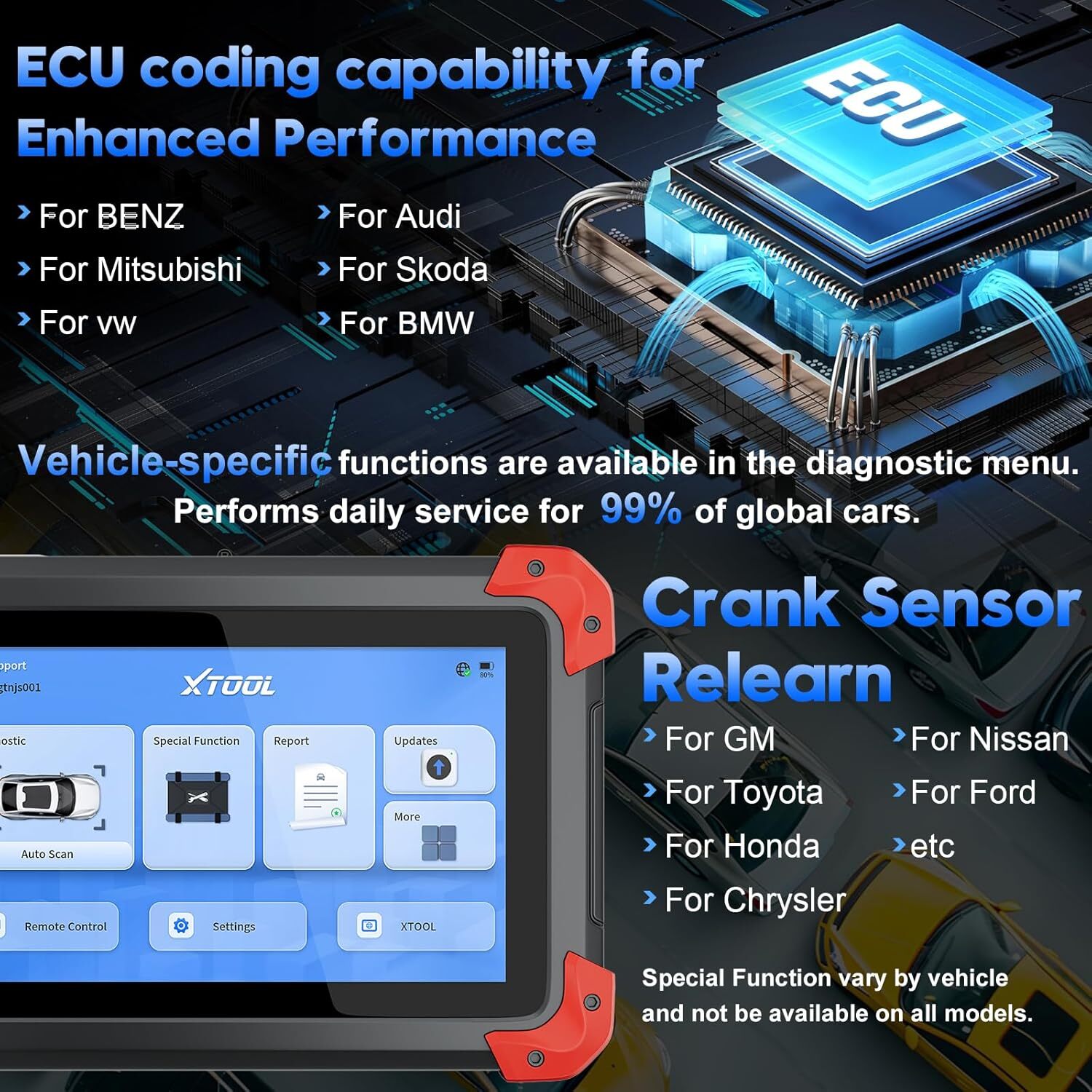 XTOOL D7 V2.0 Bidirectional OBD2 Scanner Diagnostic Key Programmer 36+Services