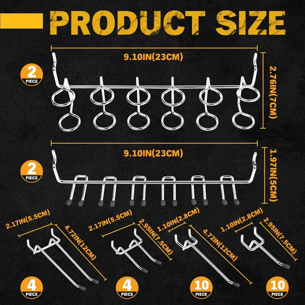 Complete 260-Piece Pegboard Hook Set: Durable & Versatile Workspace Solution