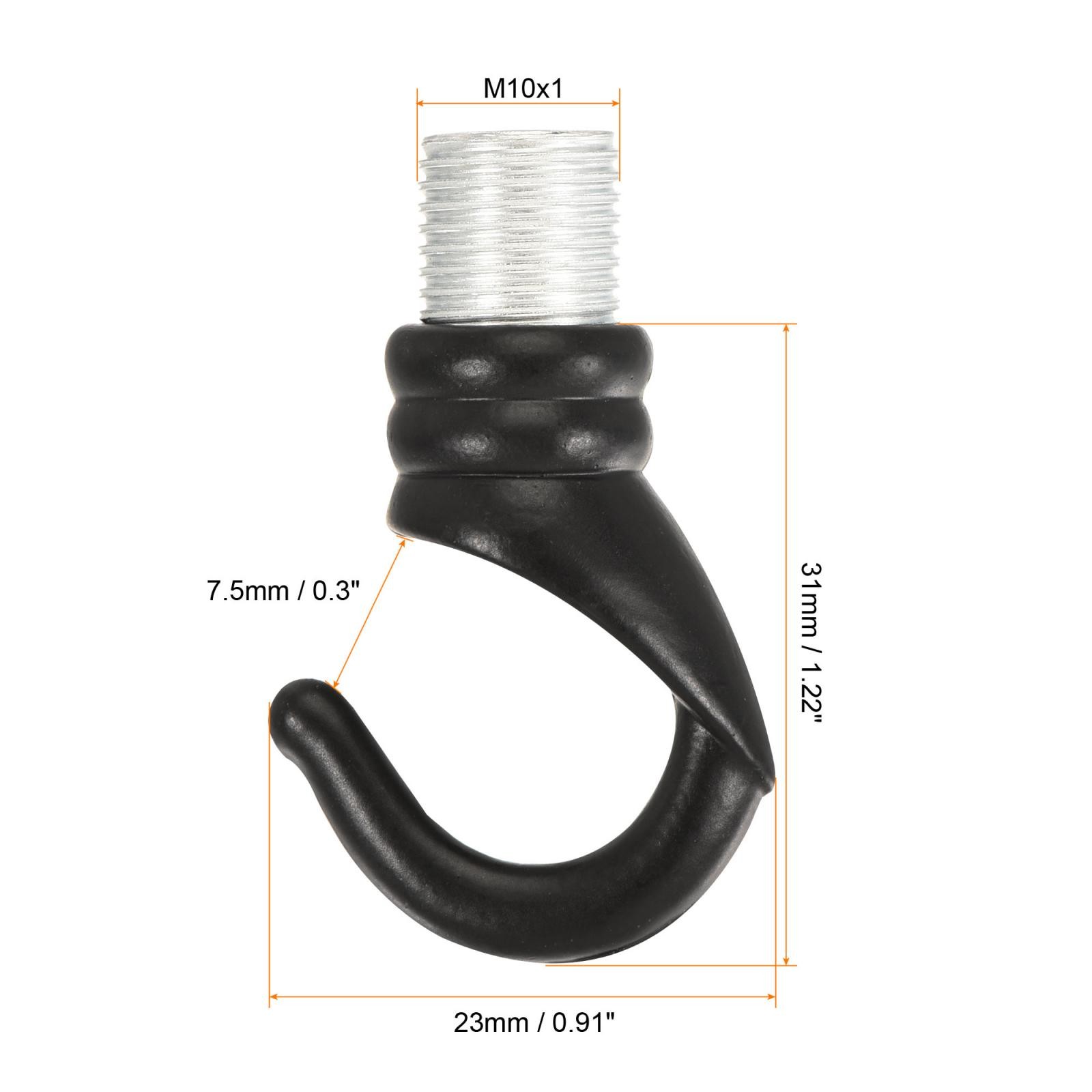 Alloy Ceiling Hook 23mmx31mm for Ceiling Pendant Light Plate Black 2Pcs