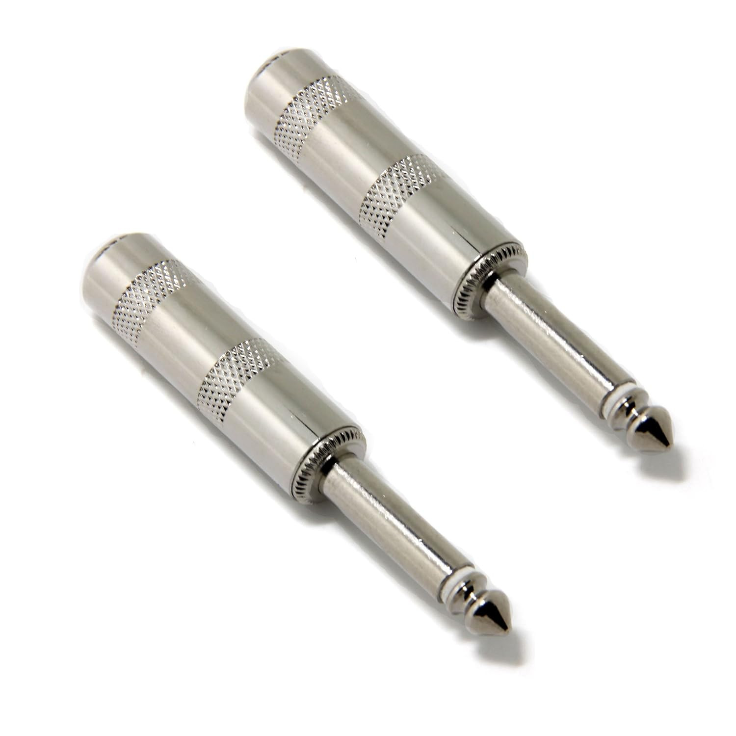 2-Pack Audio 1/4" Plugs TS Jumbo Plugs Solder Type for Guitar, Instrument, Speak