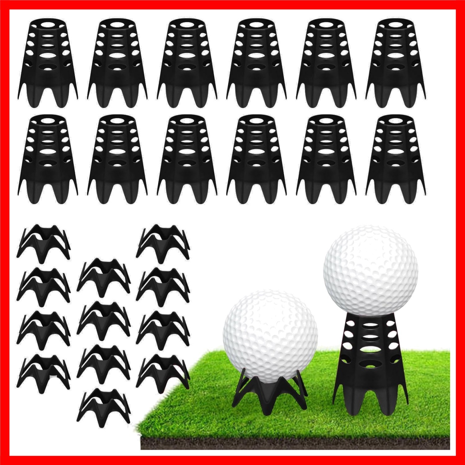 Golf Simulator tees, 22Pcs Plastic Golf Mat Tees for Home Outdoor or Indoor Golf