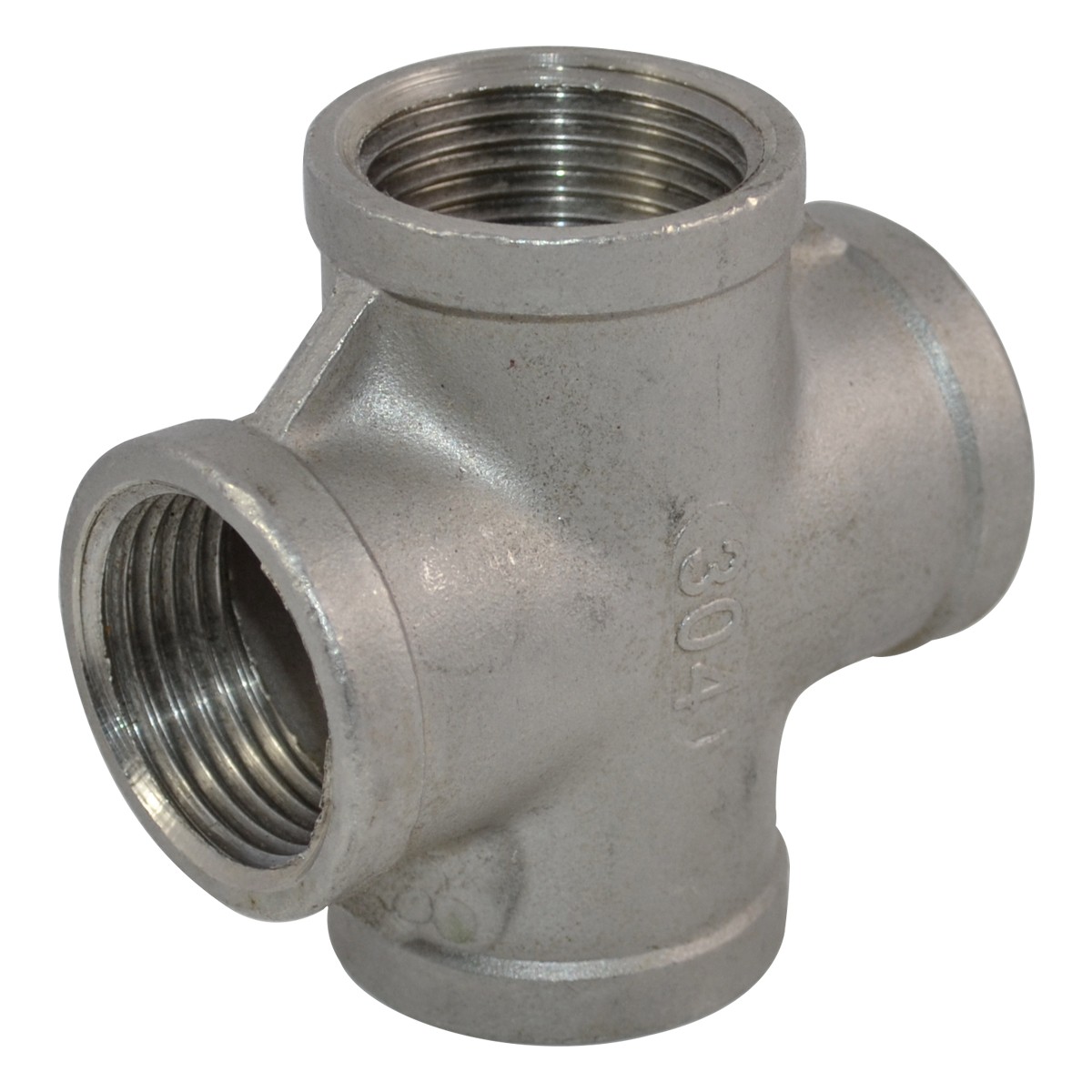 1“ 1 inch NPT Thread 4 Way Female Cross Coupling Connector SS304 Pipe Fitting