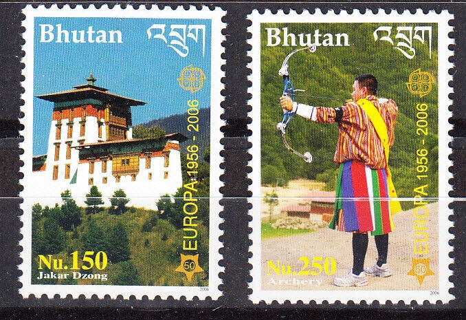 W BHUTAN 1421-1422 EUROPA STAMPS 50TH ANNIVERSARY