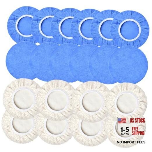 20 PCS Car Polisher Pad Bonnet 7 to 8 Inch, Car Polishing Bonnet Buffing Pads,