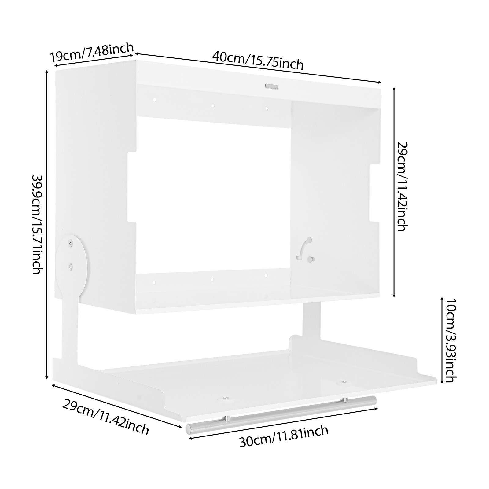 Kitchen Storage Rack with Pull-down Cover, Wall Spice Organizer Under Cabinet