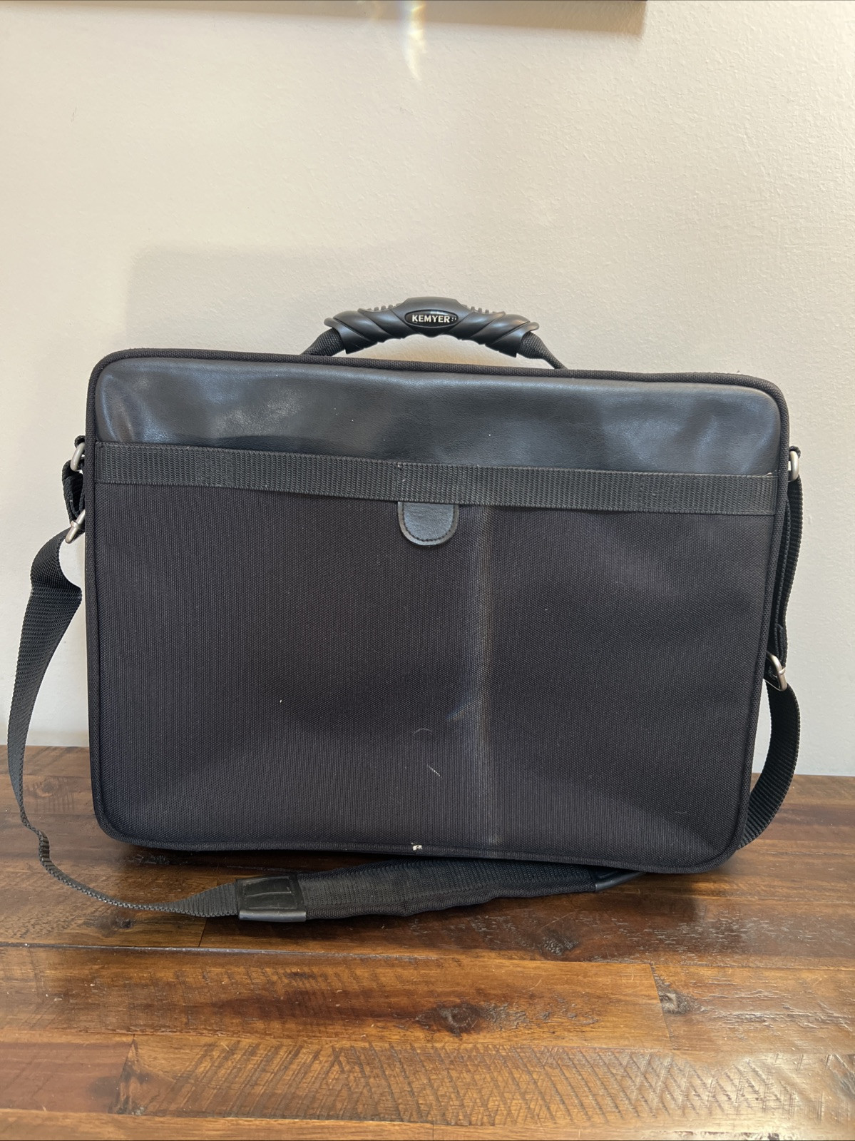 Kemyer Black Briefcase Carry On Handle Padded Strap Compartments Large