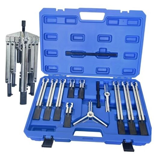 Gear Puller Set, 6 in1 Bearing Puller Kit, 13Pcs 2 Jaw & 3 Jaw Gear Dark Blue
