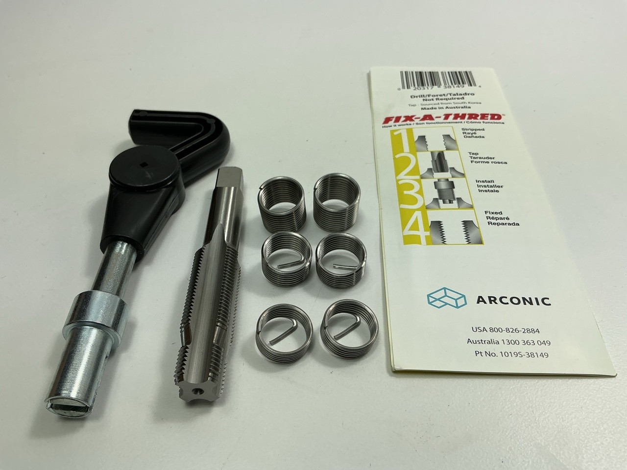 Arconic 38149 M14-1.25 Spark Plug Thread Repair Kit, L Fix-A-Thred Kit, 6 Insert