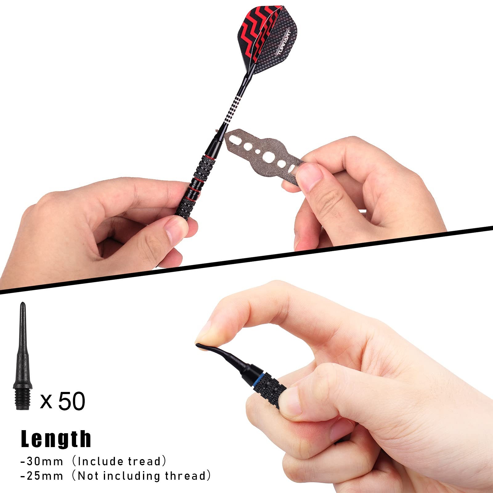 Turnart Darts Plastic Tip - Professional Soft Set for Silver