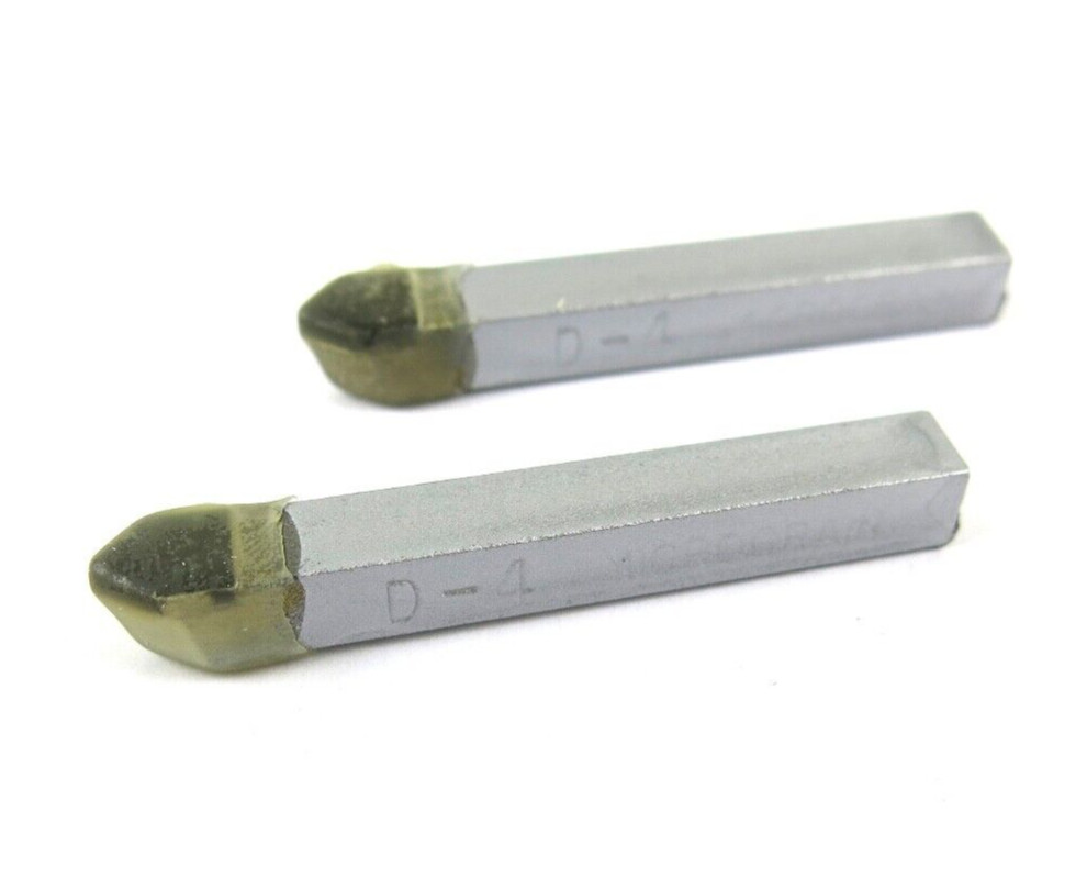 2pcs ACT D-4 Micrograin Carbide Brazed Lathe Tool Bits 80° Point 1/4" Shank