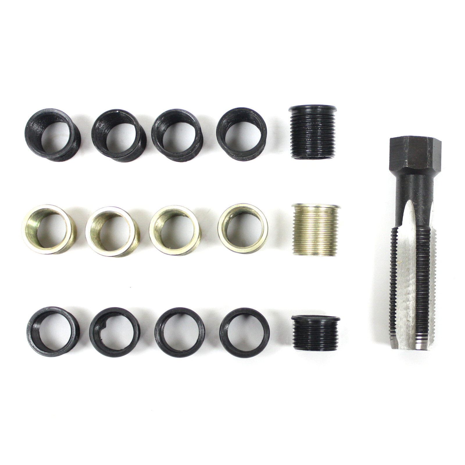 16pc Spark Plug Thread Repair Rethreading Tool Kit M16 Threaded Coil Insert