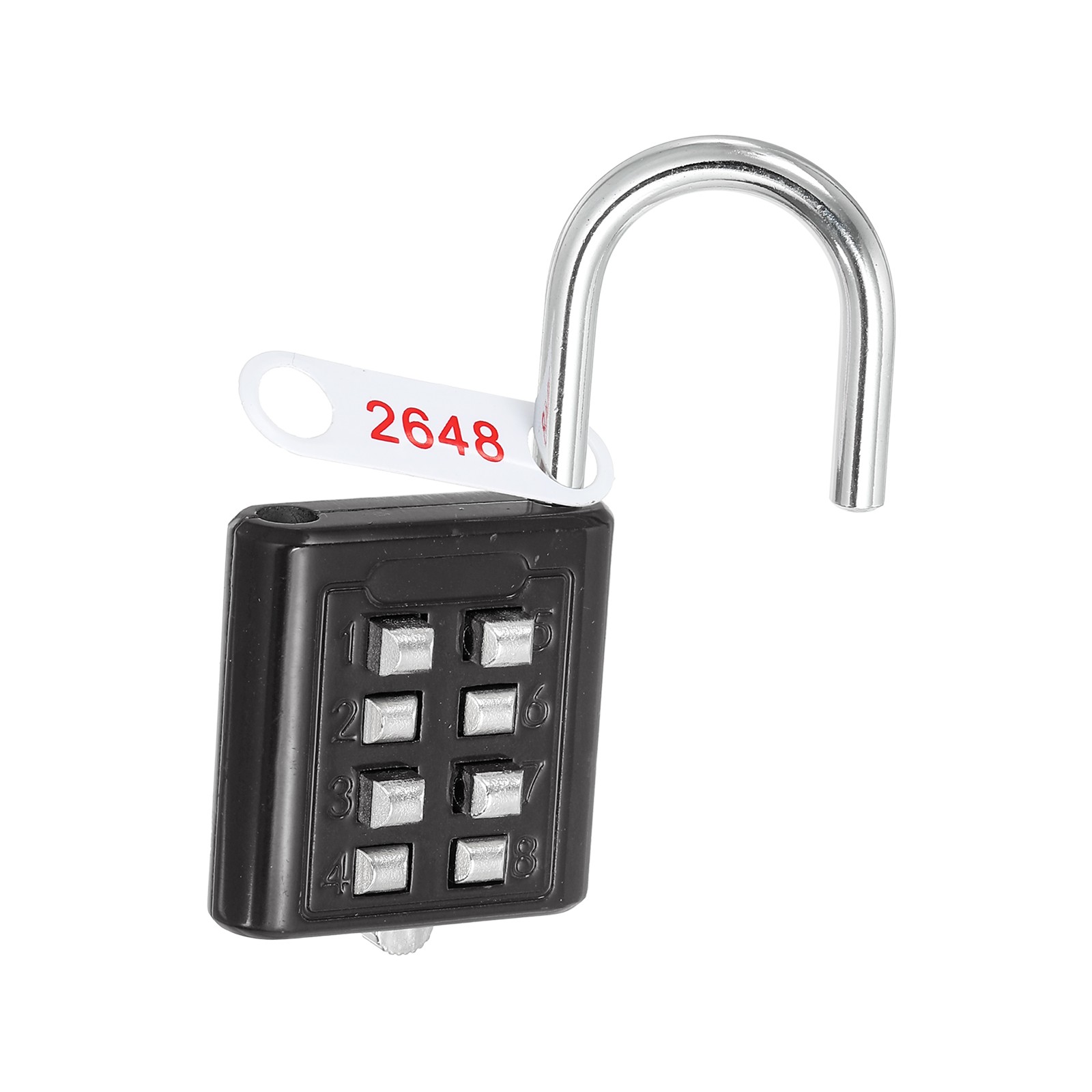 8 Digit Button Combination Padlock 4 Digit Locking Mechanism Lock Black