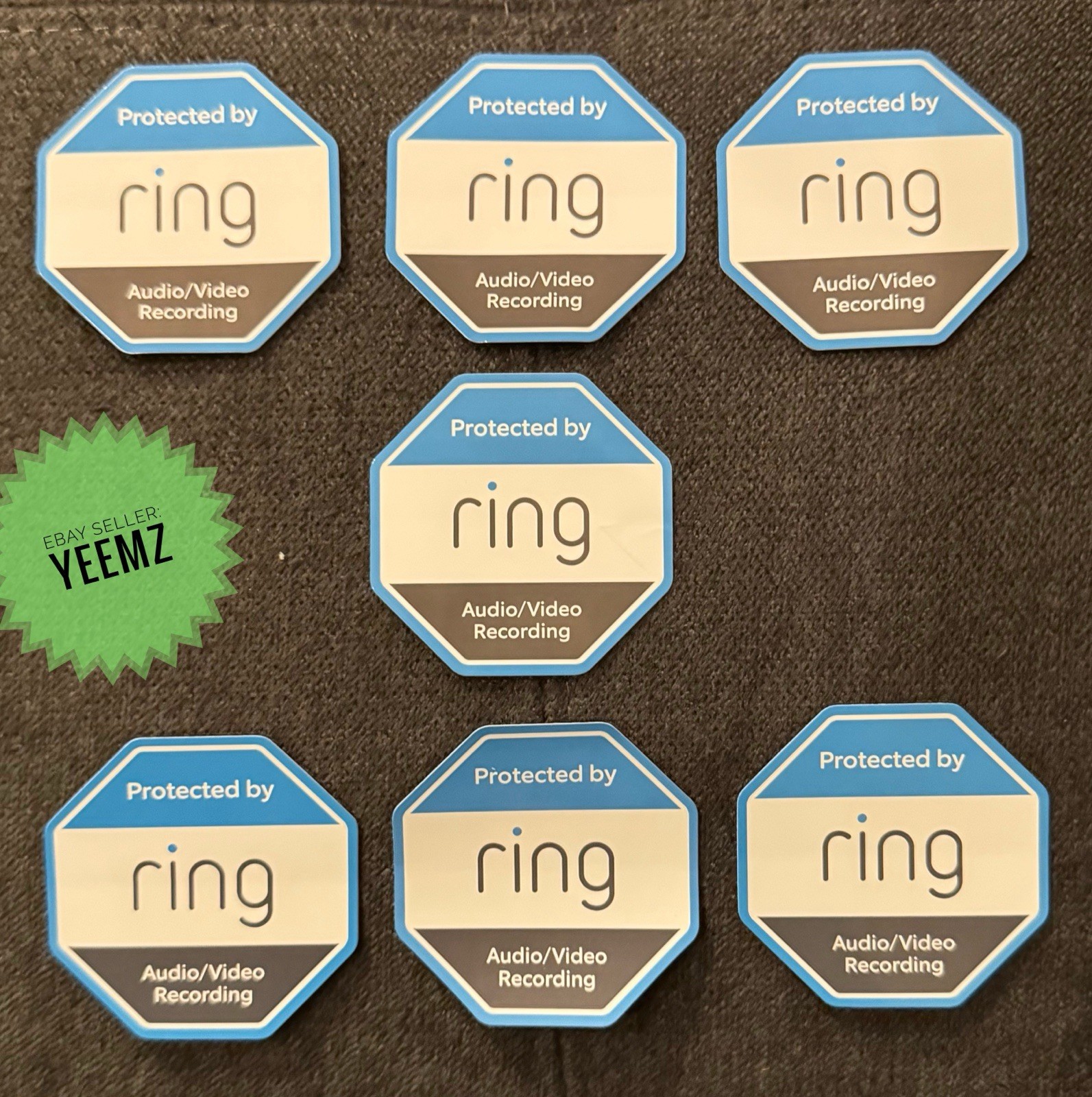 OEM 7 Ring Doorbell Stickers Video Security Camera Door Window Decals See Pics