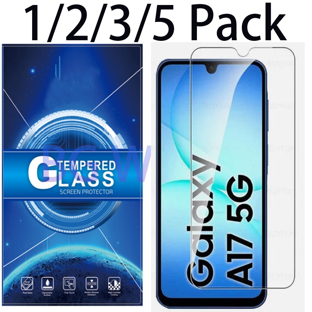 1/2/3/5 Pack For Samsung  Galaxy A17 Clear  Tempered  Glass Screen Protector Lot