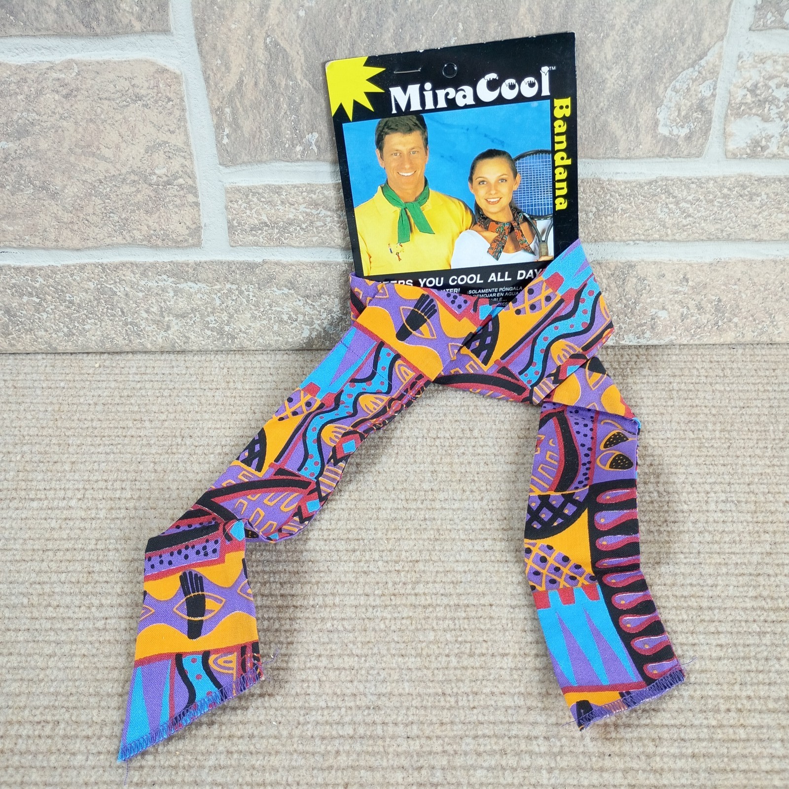 MiraCool Cooling Bandana Neck Wrap African Print OccuNomix Model 940 New