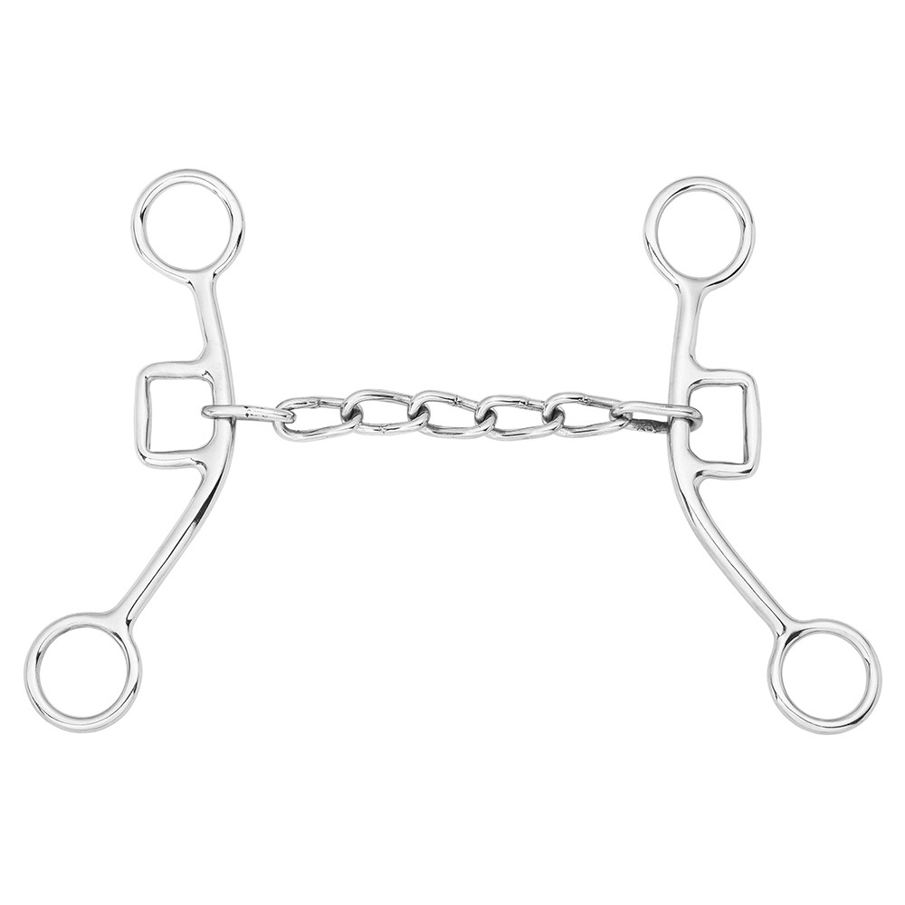 Hilason Western Chain Bit Fixed Cheek Stainless Steel Training Bit