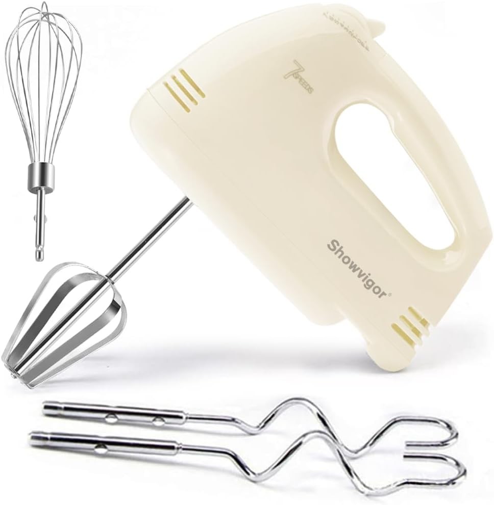 Electric Hand Mixer 7-Speed Portable Kitchen Mixer with 5 Stainless Attachments