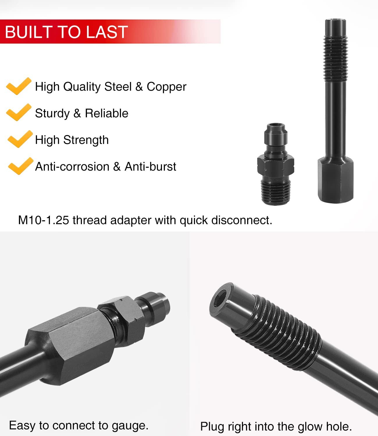 TU-15-38 Diesel Compression Test Adapter For 6.6L Duramax TU-15 M10 x 1.25 mm