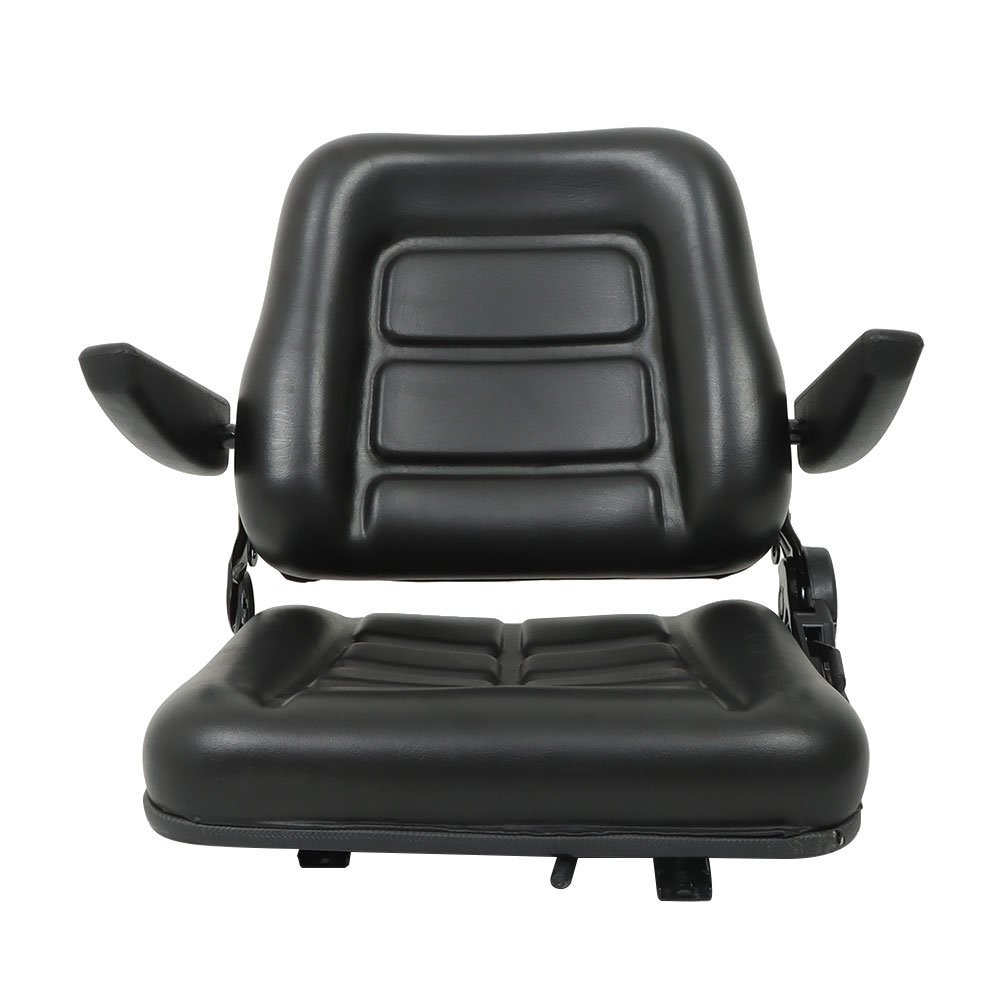 Universal Forklift Seat Fold Down Tractor Seat Adjustable Back & Armrest