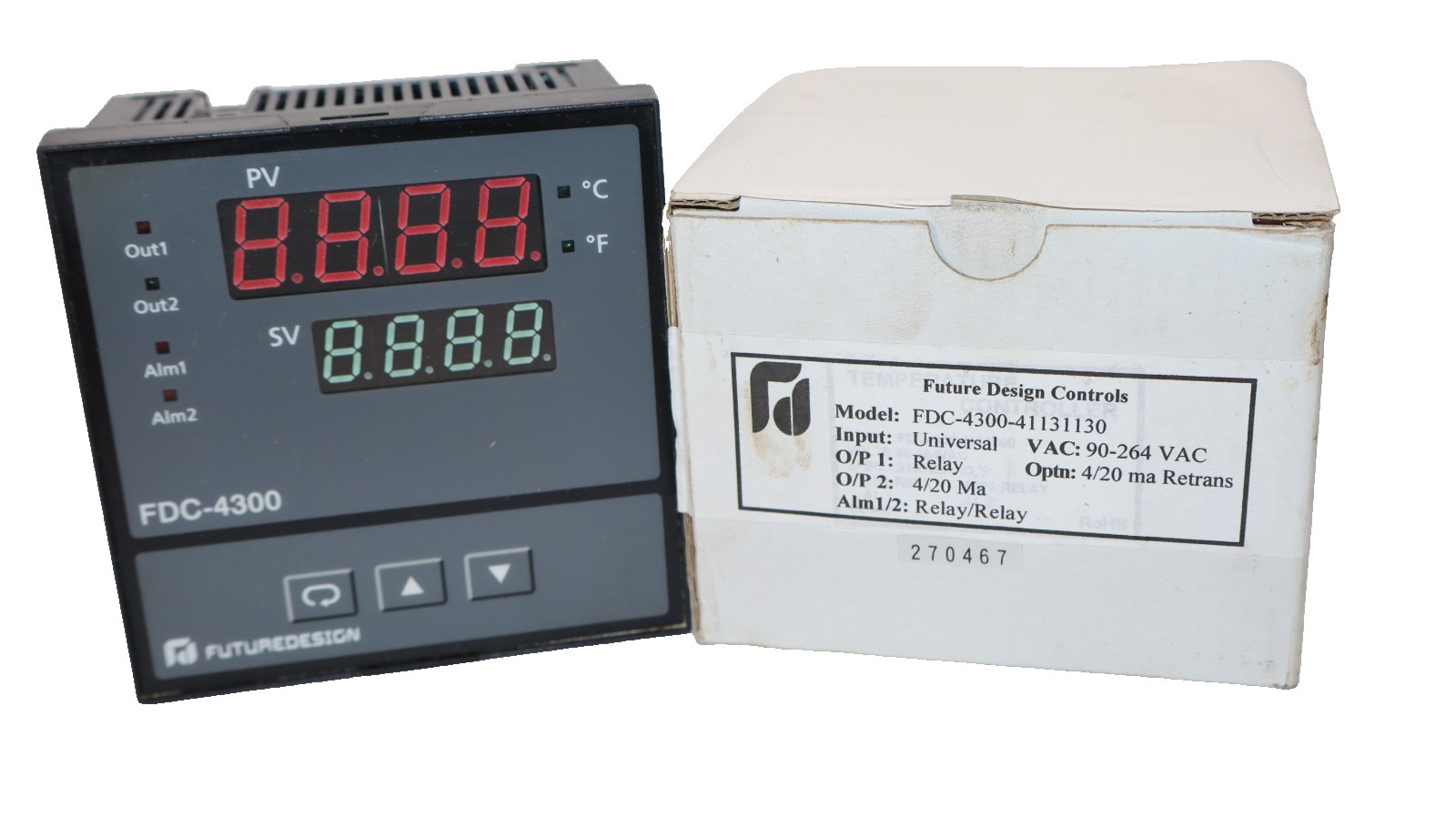 Future Design Controls FDC-4300-41131130 90-264Vac Temperature Controller (New)