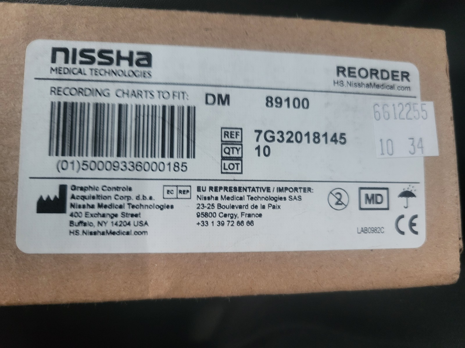 NISSHA  7G32018145 Thermal EKG Charts 2.250" X 80' Recording Chart NEW BOX OF 10