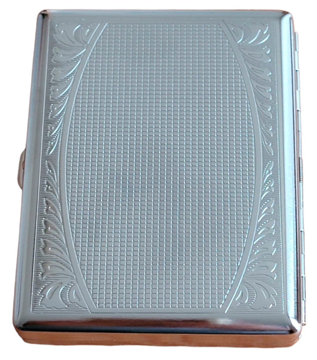 12 Pack Regular or King Size Double Sided Crush-Proof Metal Cigarette Case -3033