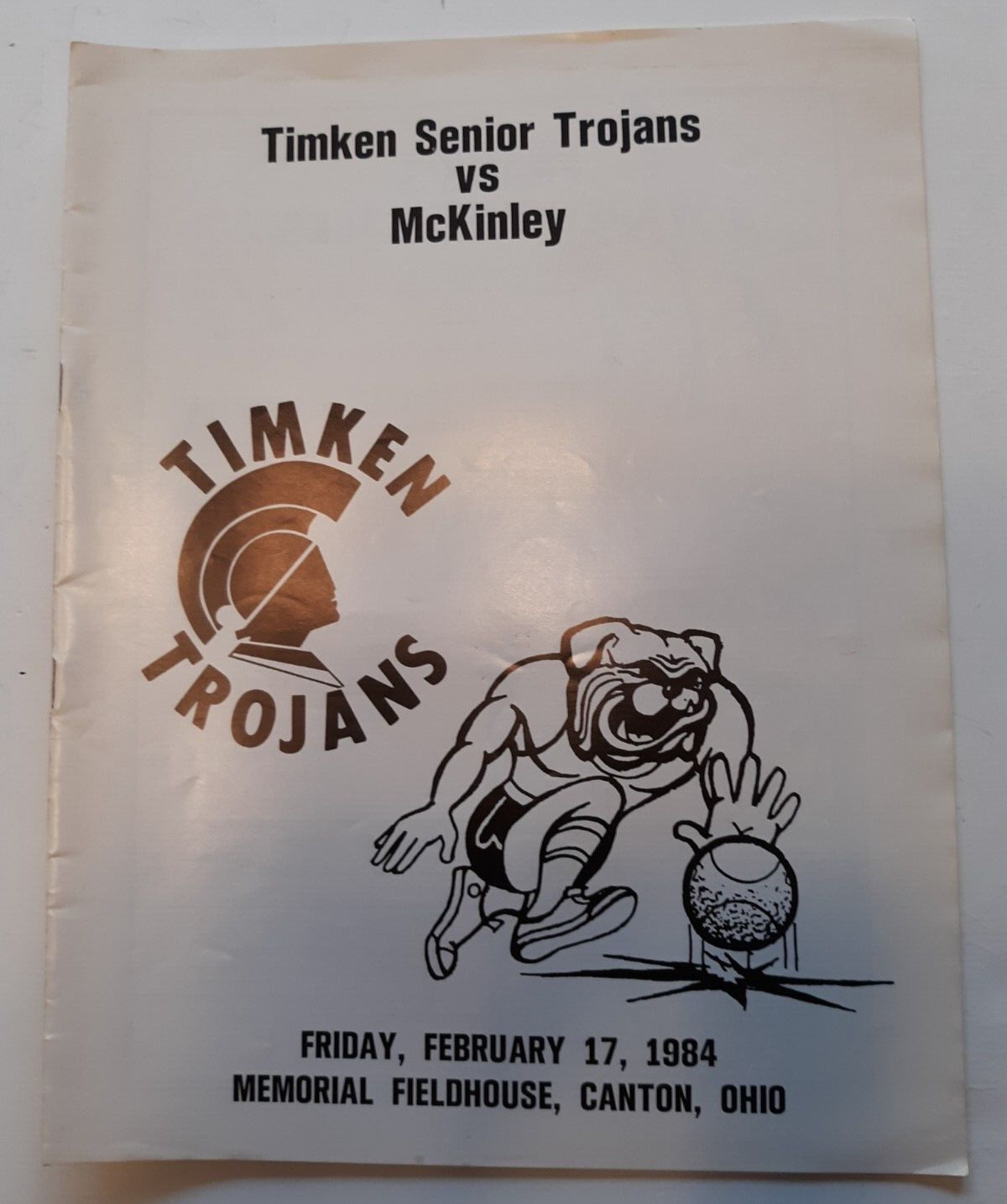 Canton Timken vs McKinley Ohio basketball program February 17, 1984