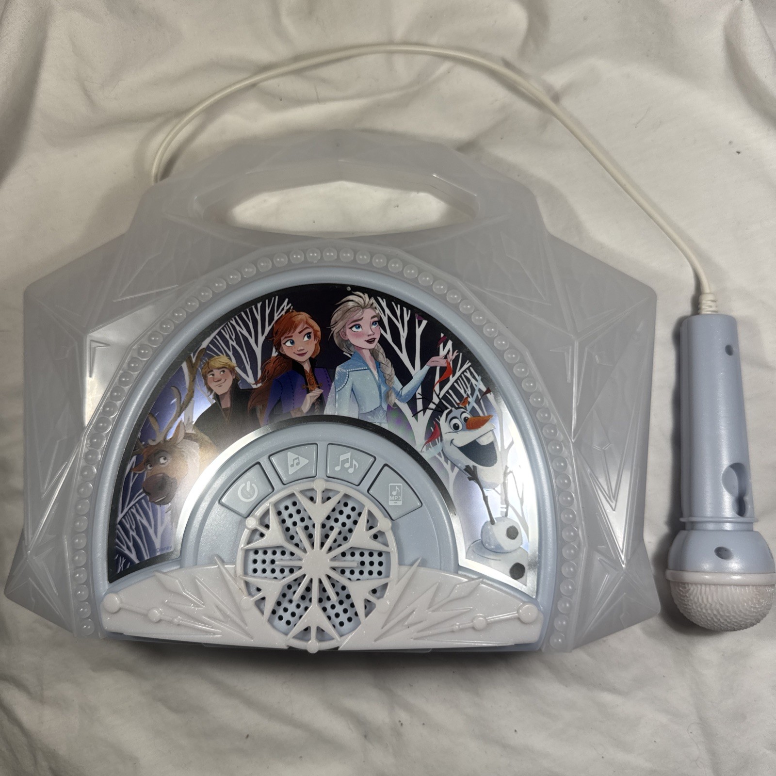 Disney Frozen Bluetooth Karaoke Boombox Microphone Light Show Sing Along Works