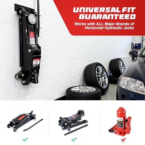 Jack Stand Wall Mount Rack Organizer, Heavy Duty Hydraulic Trolley Jack