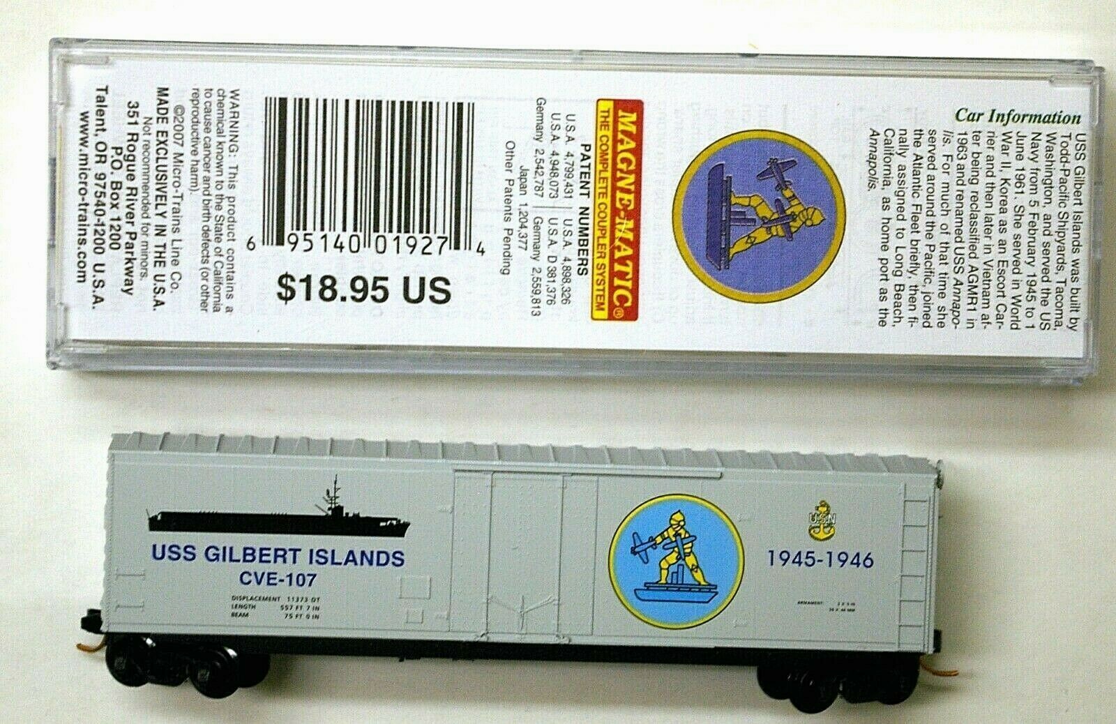 MTL Micro-Trains 03800406 USS Gilbert Islands CVE-107 US Navy series 6